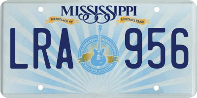 MS license plate LRA956