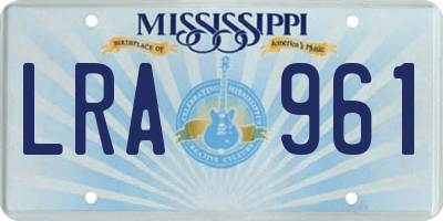MS license plate LRA961