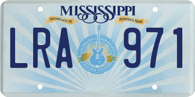 MS license plate LRA971