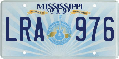 MS license plate LRA976