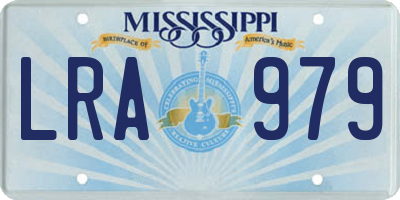 MS license plate LRA979