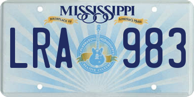 MS license plate LRA983