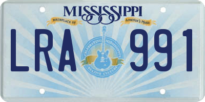 MS license plate LRA991