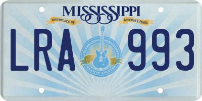MS license plate LRA993