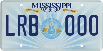 MS license plate LRB000