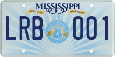MS license plate LRB001