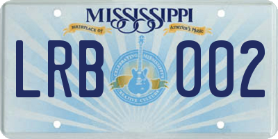 MS license plate LRB002