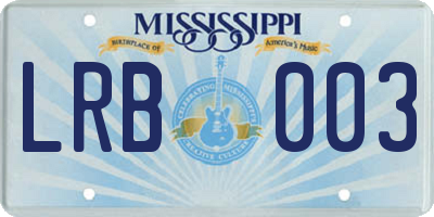 MS license plate LRB003
