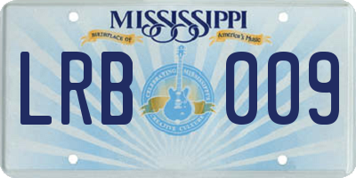 MS license plate LRB009