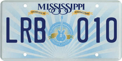 MS license plate LRB010