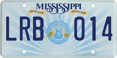 MS license plate LRB014