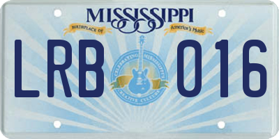 MS license plate LRB016