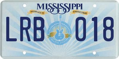 MS license plate LRB018