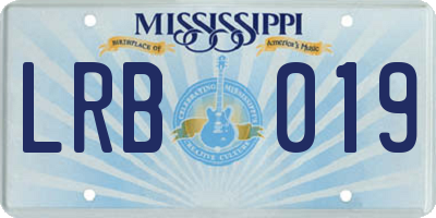 MS license plate LRB019