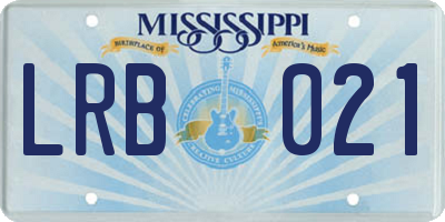 MS license plate LRB021