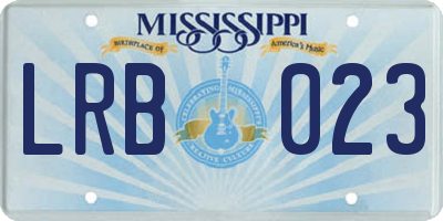 MS license plate LRB023