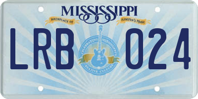 MS license plate LRB024