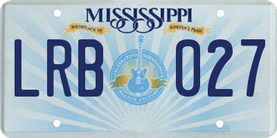 MS license plate LRB027
