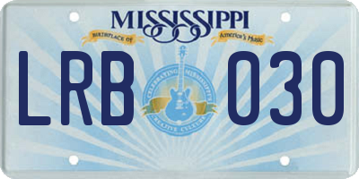 MS license plate LRB030