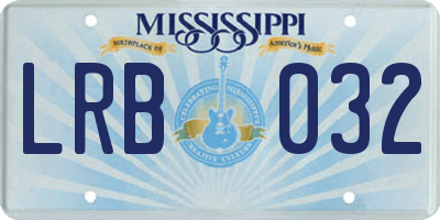 MS license plate LRB032