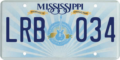MS license plate LRB034
