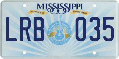MS license plate LRB035