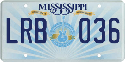 MS license plate LRB036