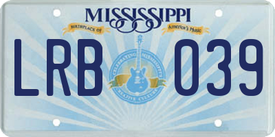 MS license plate LRB039