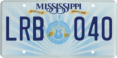 MS license plate LRB040