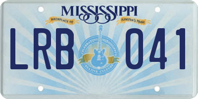 MS license plate LRB041