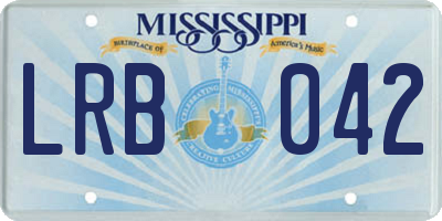 MS license plate LRB042