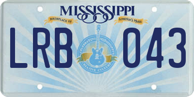 MS license plate LRB043