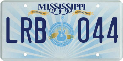 MS license plate LRB044