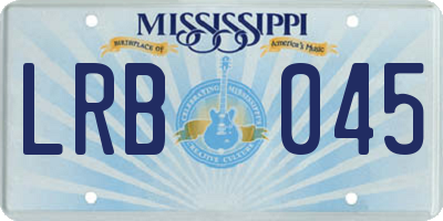 MS license plate LRB045