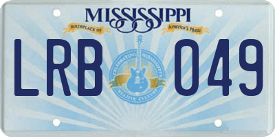 MS license plate LRB049