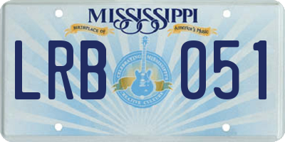 MS license plate LRB051
