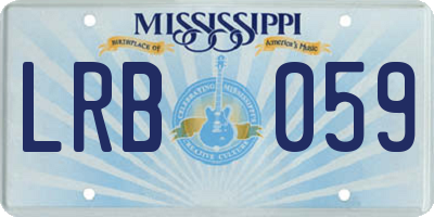 MS license plate LRB059
