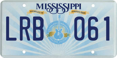 MS license plate LRB061