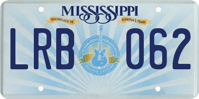 MS license plate LRB062