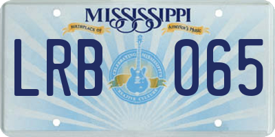 MS license plate LRB065