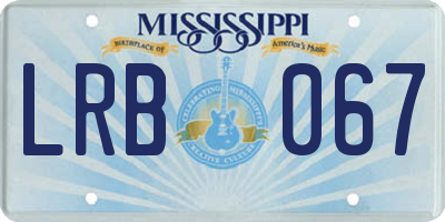 MS license plate LRB067