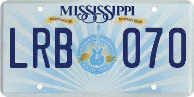 MS license plate LRB070