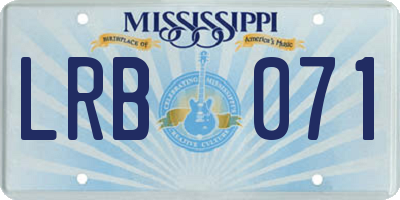 MS license plate LRB071
