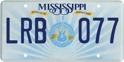 MS license plate LRB077