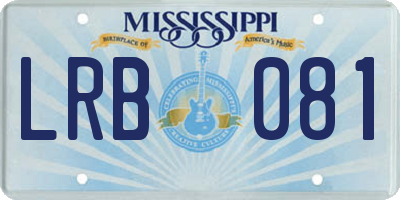 MS license plate LRB081
