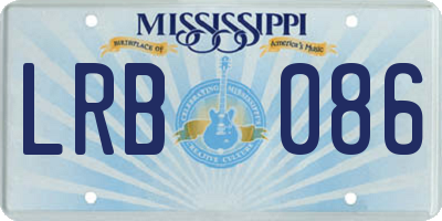 MS license plate LRB086