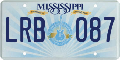 MS license plate LRB087