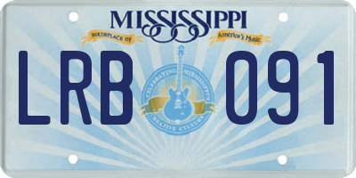 MS license plate LRB091