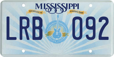 MS license plate LRB092