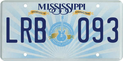 MS license plate LRB093
